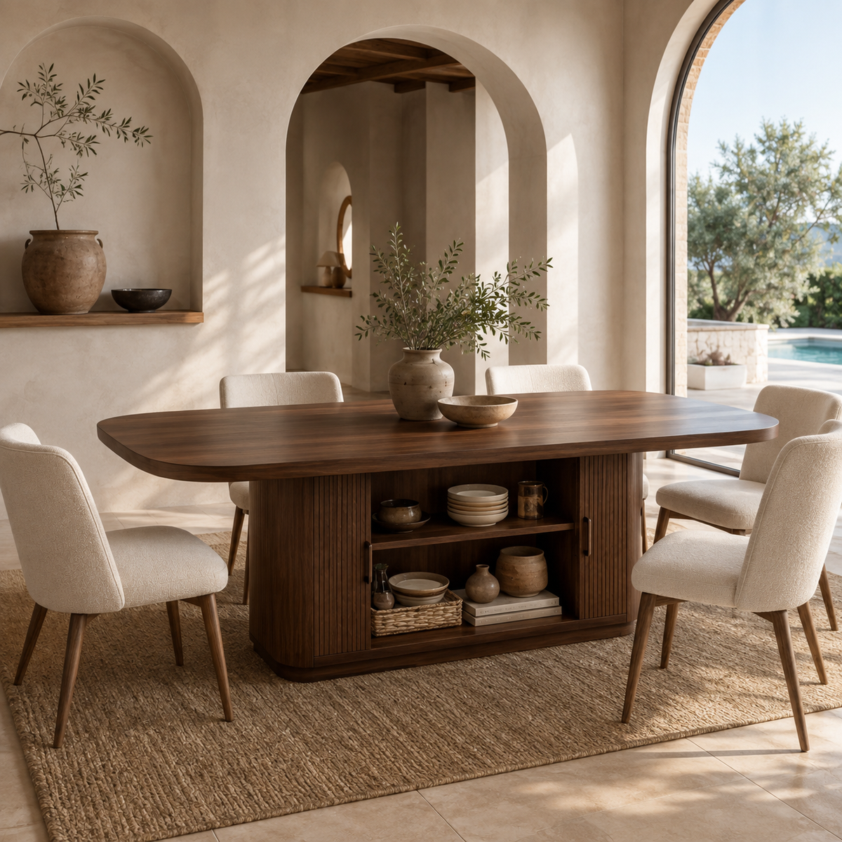 Table en Bois avec Rangements Image