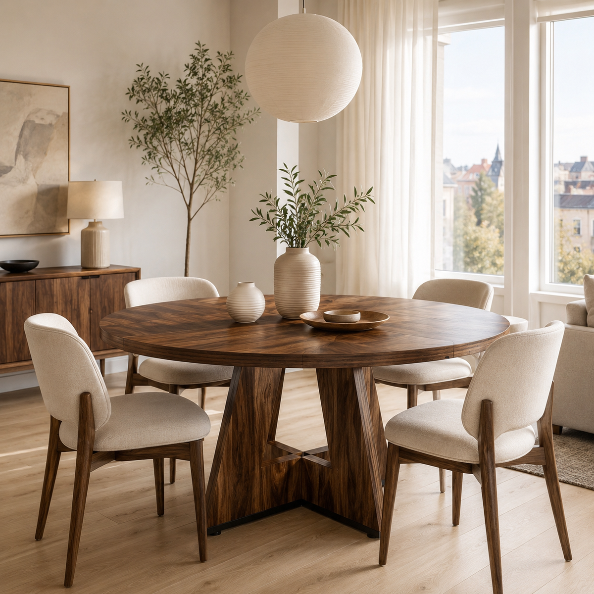 Table en Bois Ronde Image