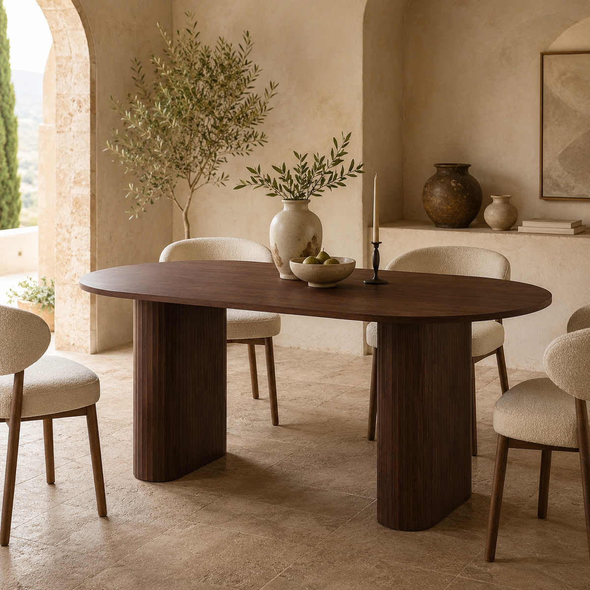 Table en Bois Ovale Image