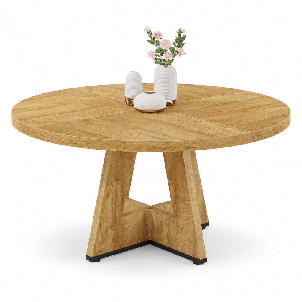 Table en bois ronde style ferme