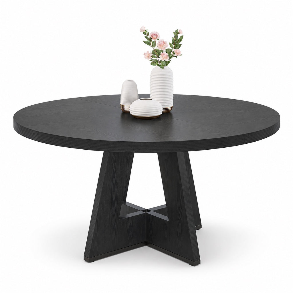 Table en bois ronde style ferme