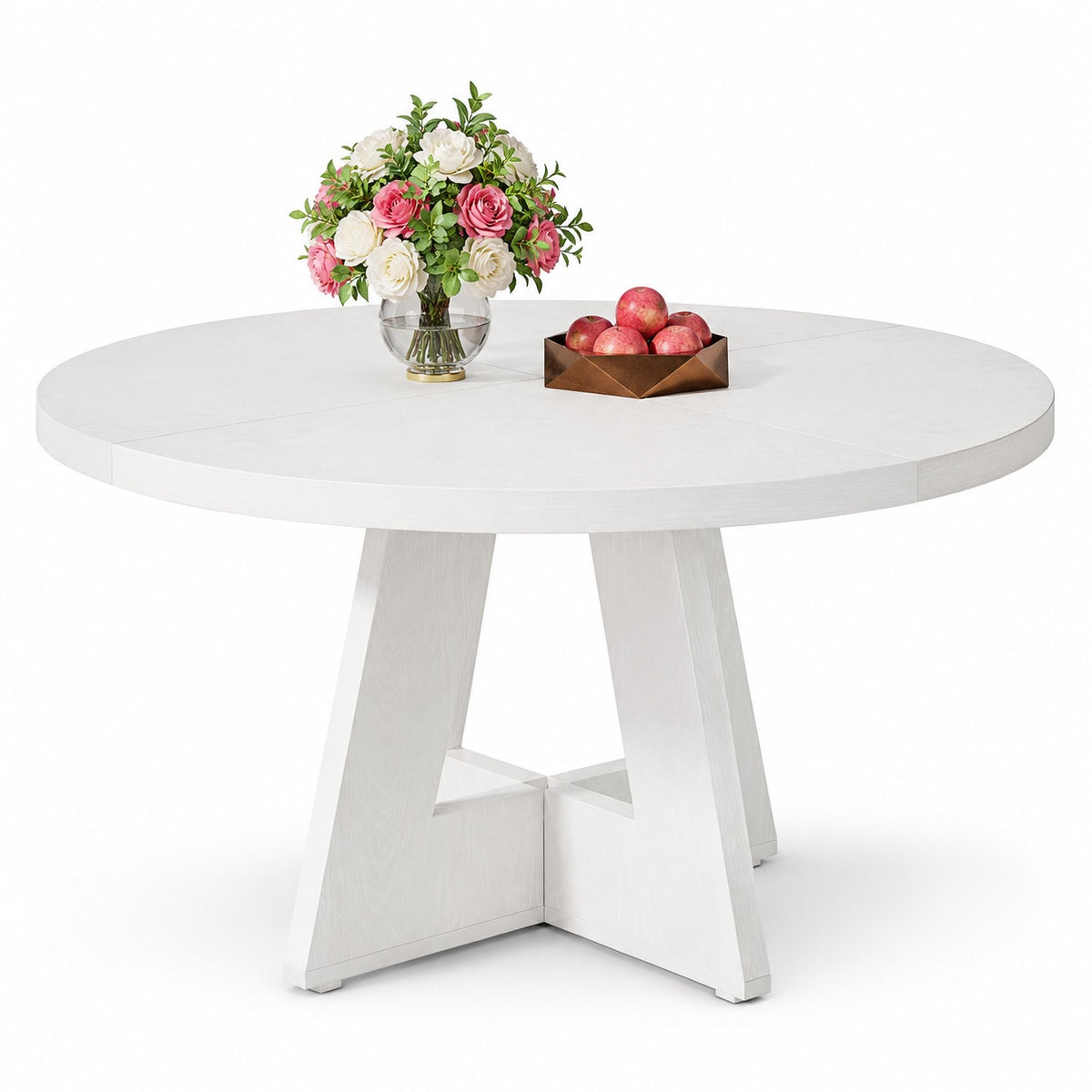 Table en bois ronde style ferme