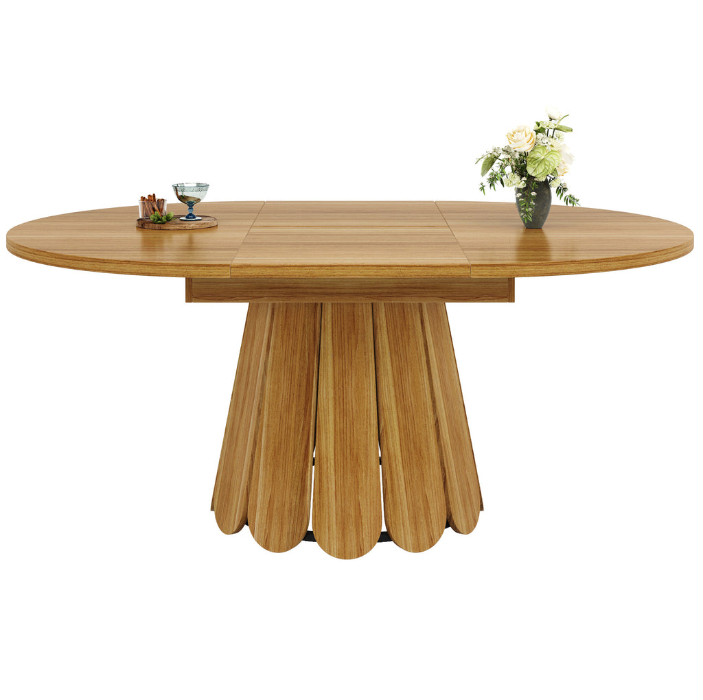 Table en bois naturel extensible