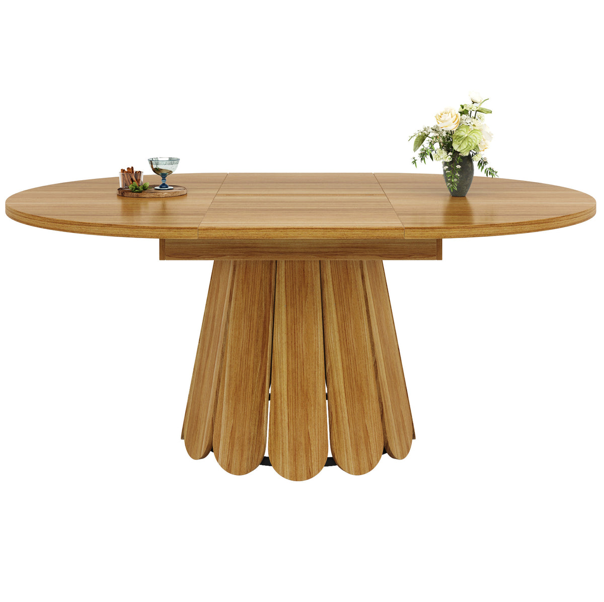 Table en bois naturel extensible