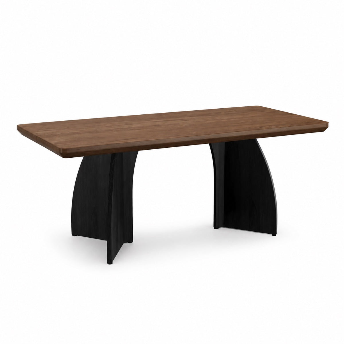 Table en bois rectangulaire sur pieds ouverts