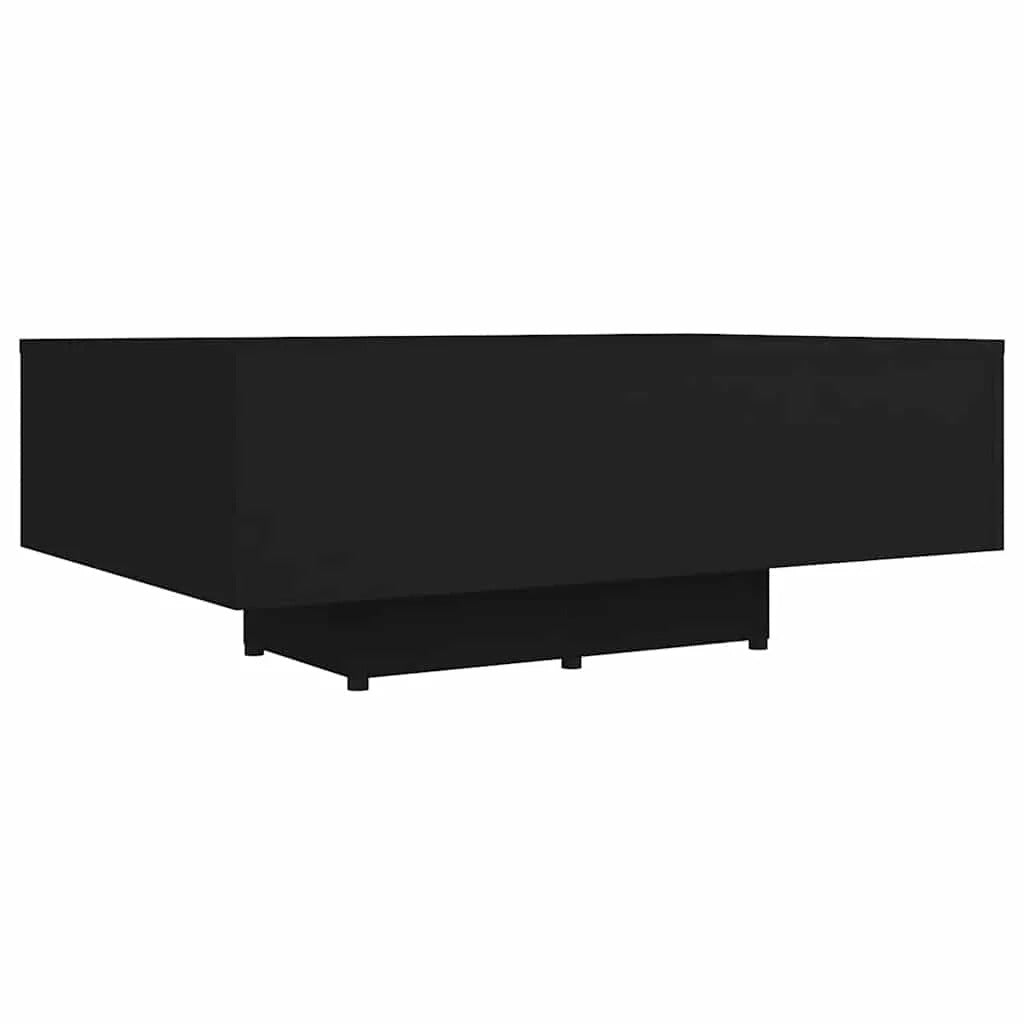 Table basse en bois noir profond rectangulaire