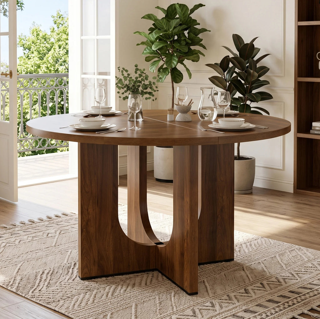 Table en bois ronde style scandinave