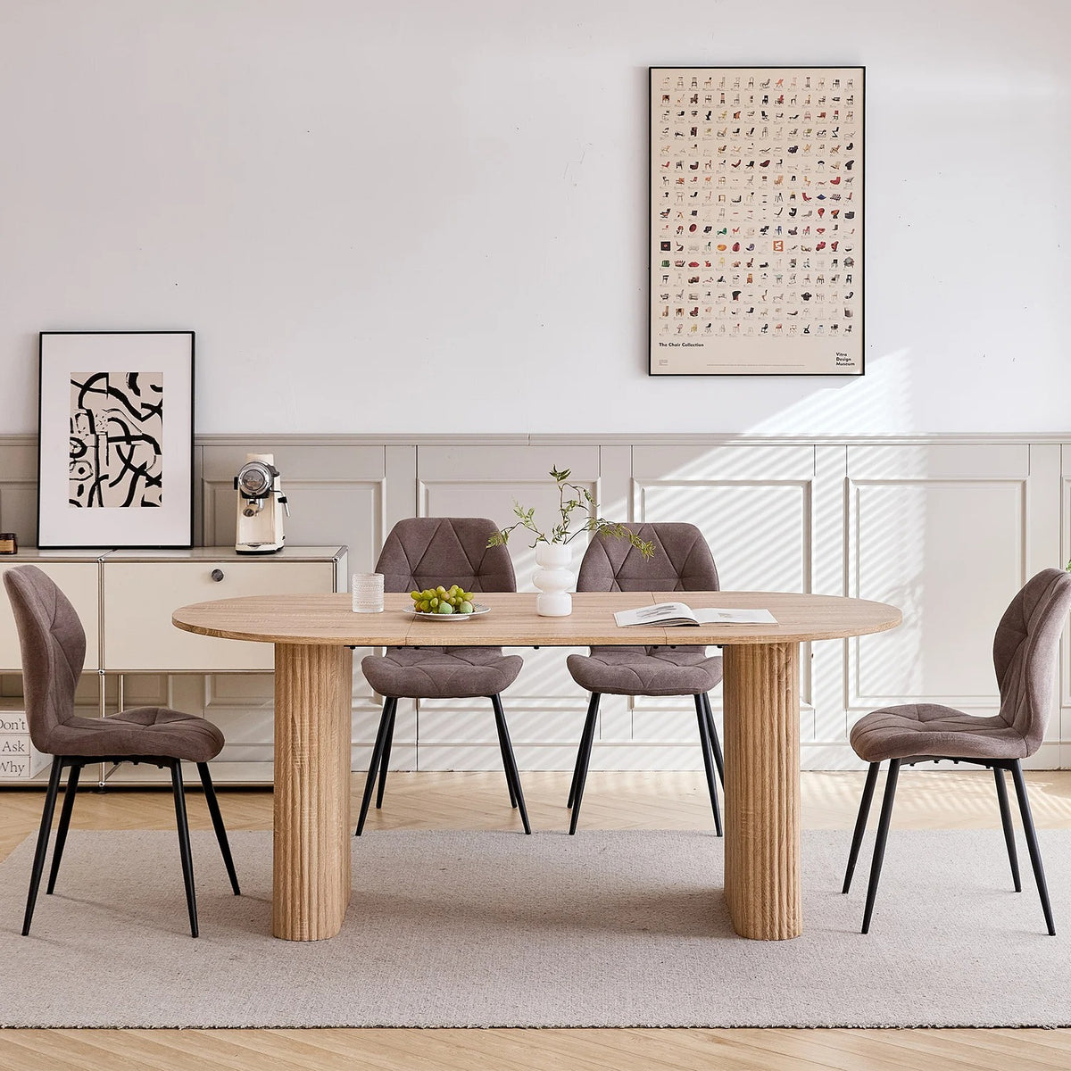 Table en bois massif ovale