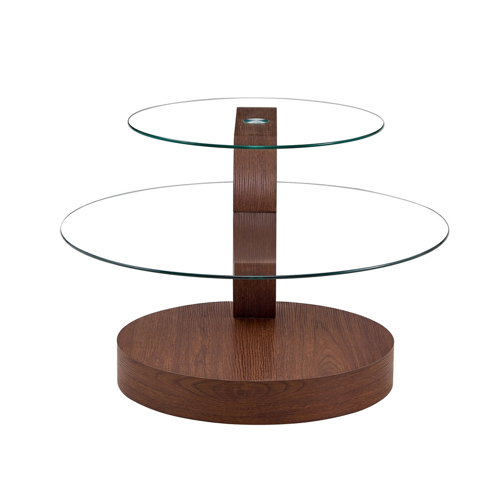Table basse en bois avec plateau en verre