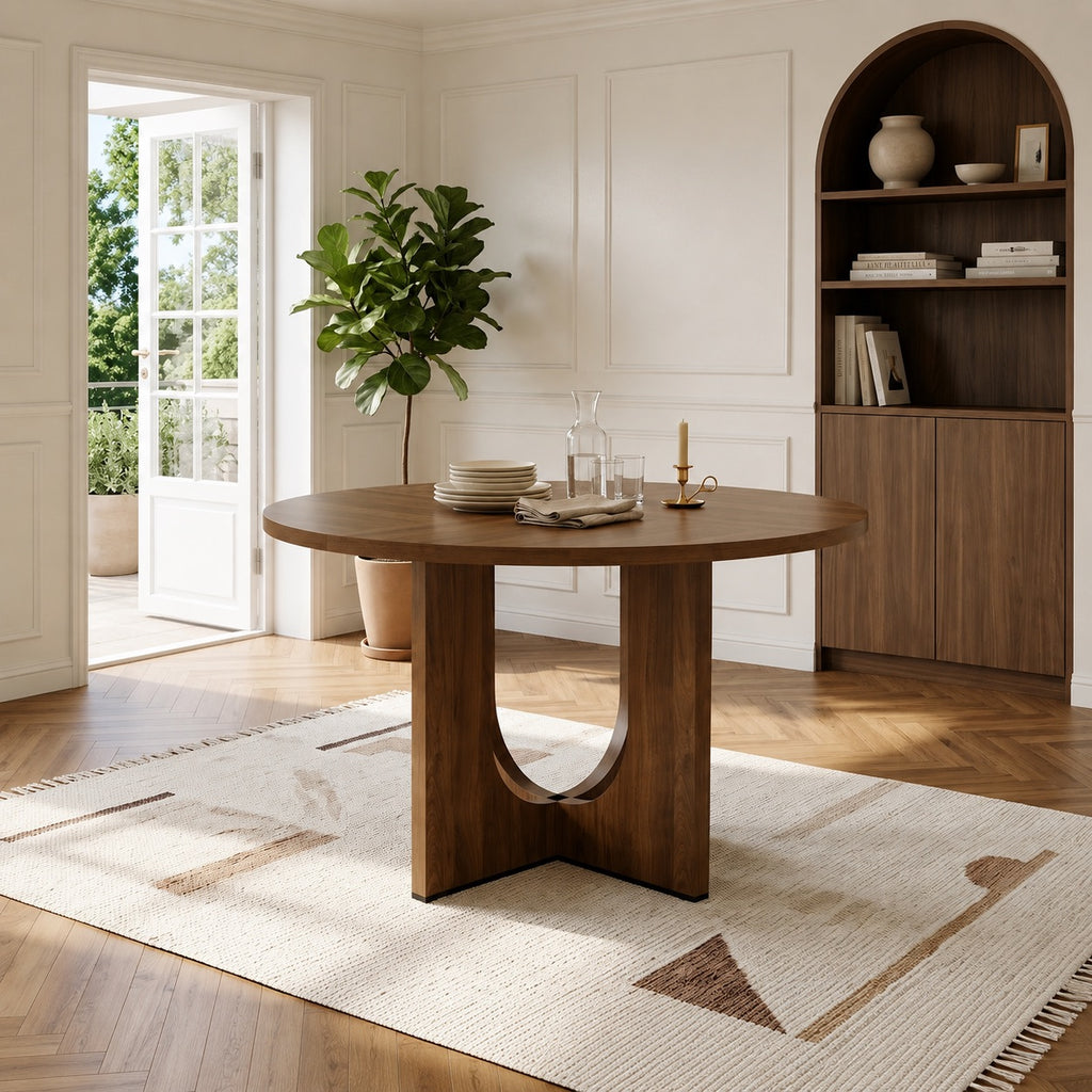 Table en bois ronde style scandinave